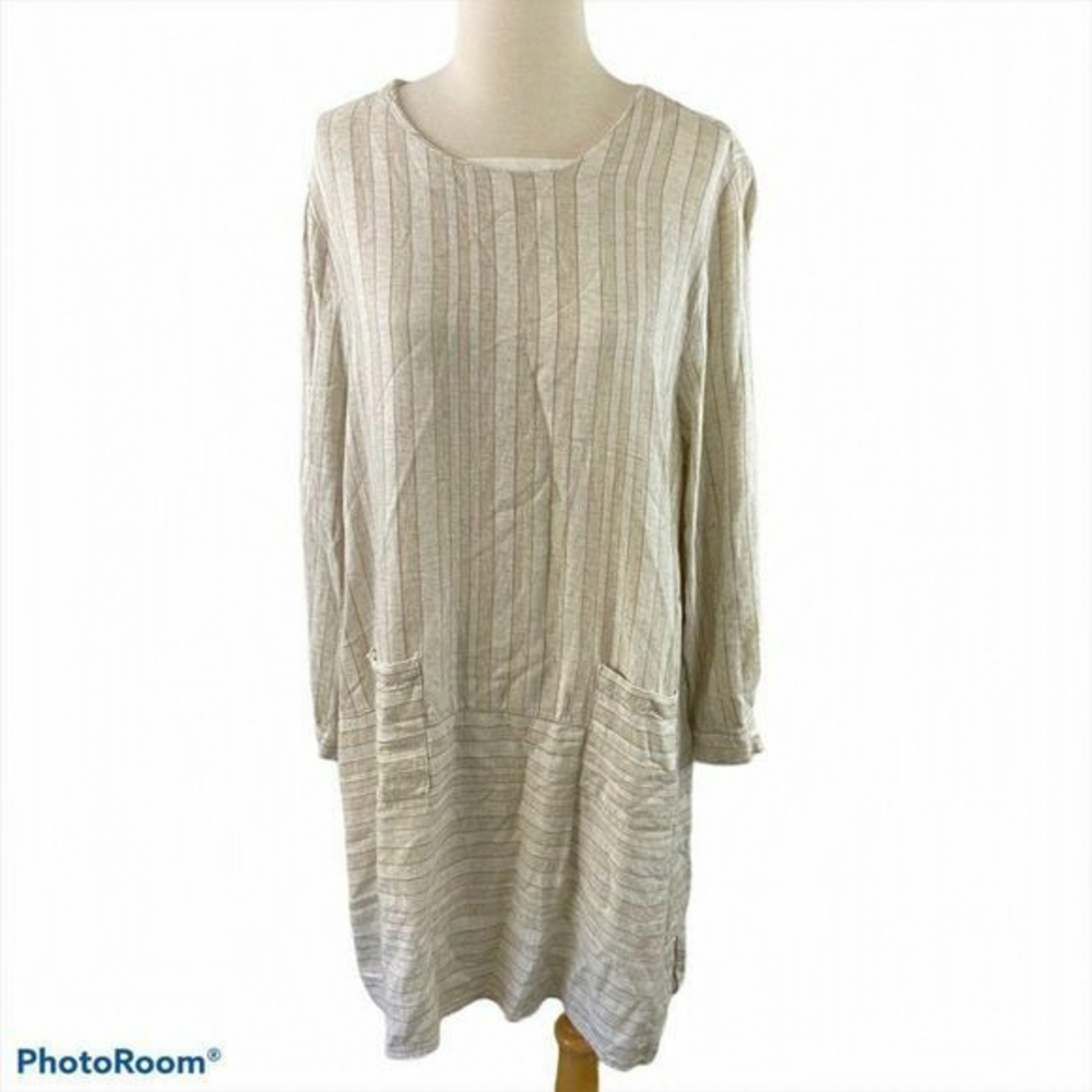 IKLIM Two Tone Striped Beige‎ Tunic